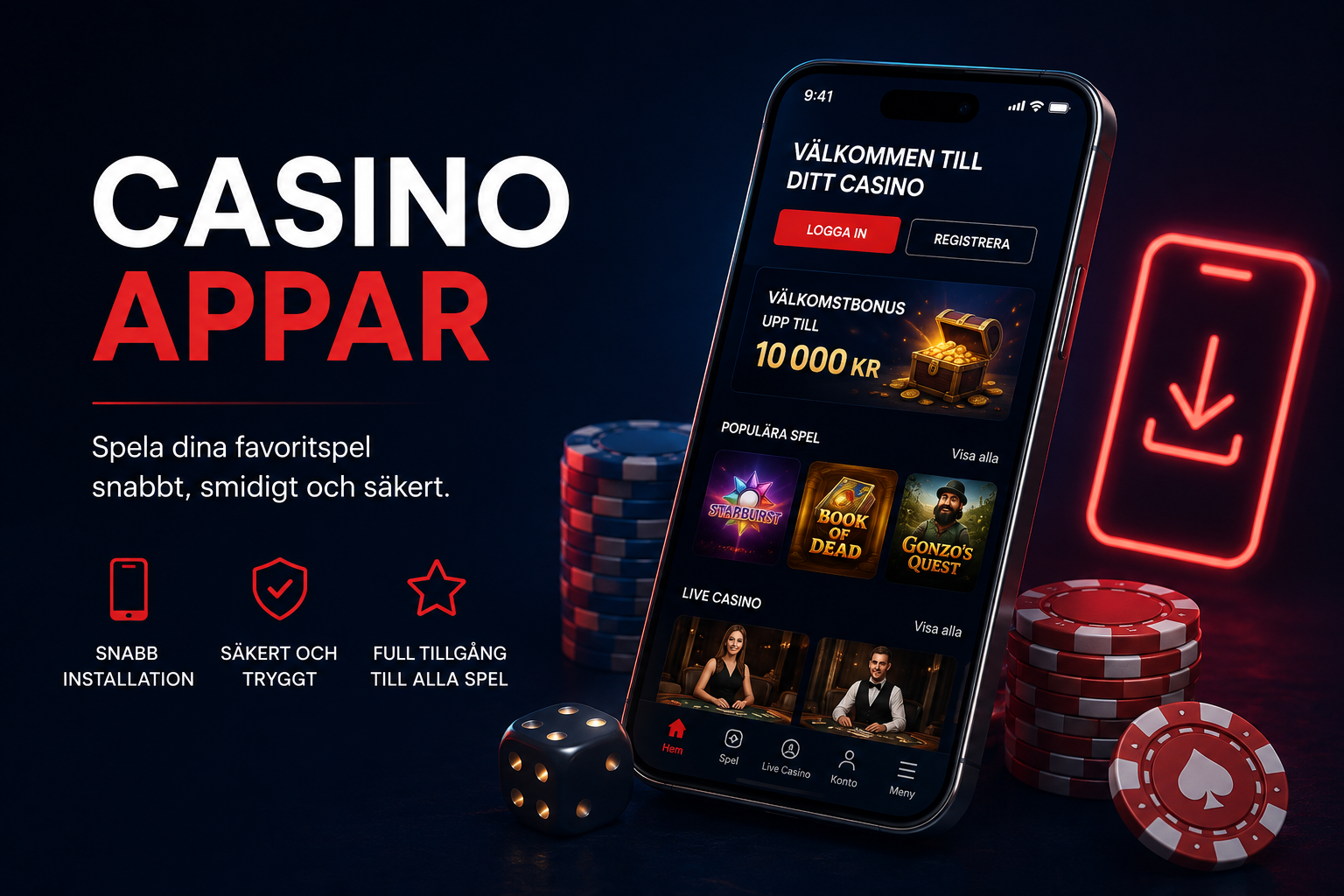 Casino appar – guide till appar för svenska casinon