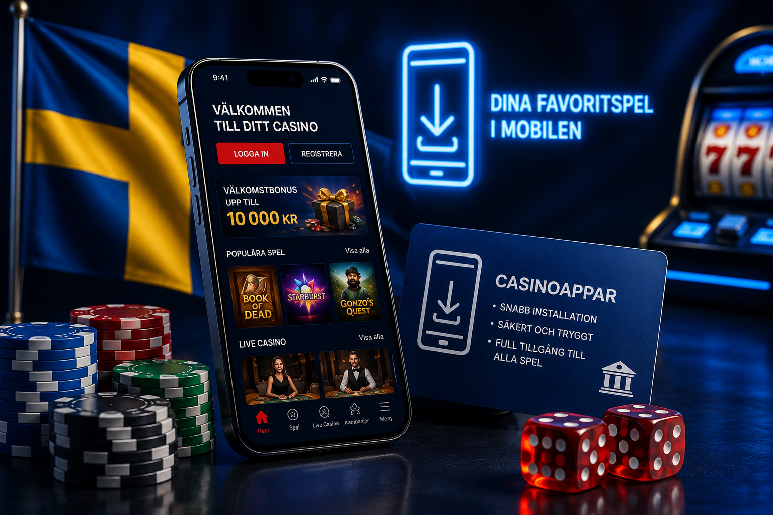 Casinoappar för iPhone och Android